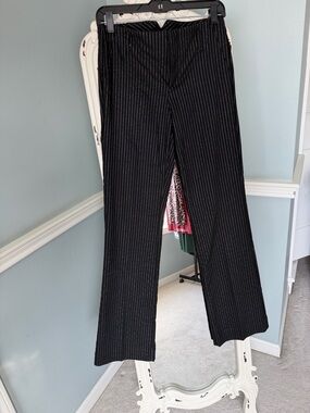 Sanctuary Black Pinstripe Trousers with Silver Threads